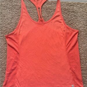 Under Armour Vibrant Orange Tank Top Woman’s Lg Mesh Racerback Great Gently Used